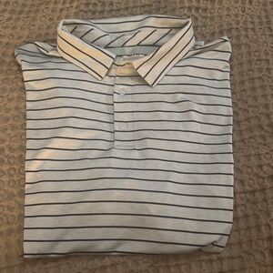Under Armour Light Blue and Navy Striped Polo Shirt